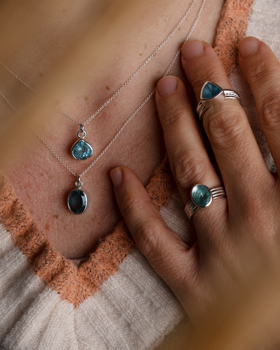 COLLAR GOTA DE AGUAMARINA