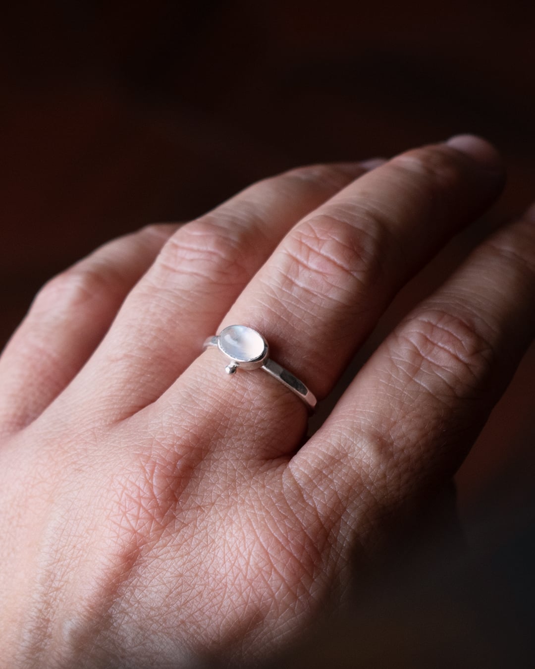 ANILLO PIEDRA LUNA BOLA