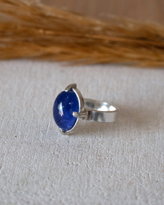 ANILLO TANZANITA OVALADA