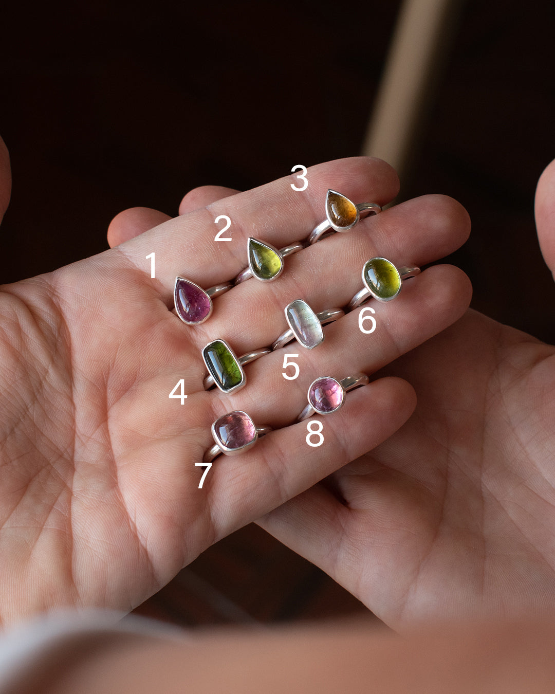 COLECCIÓN ANILLO ORGANICOS DE TURMALINA